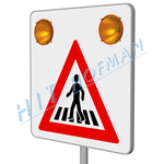 Photo: Verkehrszeichen mit Halogenleuchte-Zweifach